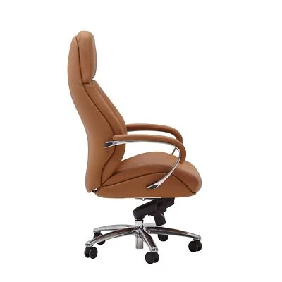 Bürostuhl FineBuy Chefsessel Echtleder Caramel Ergonomisch XXL Drehstuhl 120 kg - Bild 1 von 4