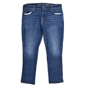 American Eagle Men's Blue Straight Jeans Size 40x30 Zip Solid Cotton - Picture 1 of 9