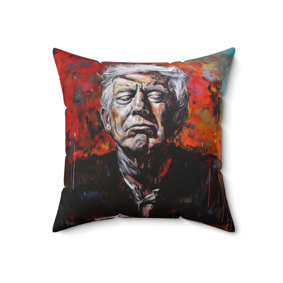 Almohada cuadrada de poliéster hilada Trump Foto 1 de 1