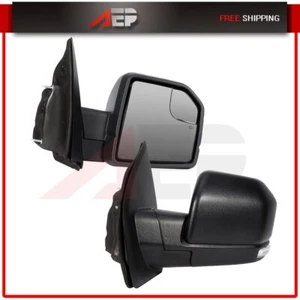 Right+Left Towing Mirrors For 2015-2020 Ford F-150 Power Heated Turn Signal - Picture 1 of 8