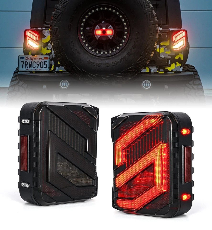 Luces traseras LED con lente ahumada con señal de giro para Jeep Wrangler JK JKU 2007-2018 Foto 1 de 4