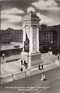 Soldaten und Matrosen Denkmal Syrakus New York Postkarte - Bild 1 von 2