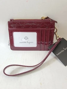 Nanette Lepore Patent Embossed Credit Card Case Wallet Wristlet.. New - Picture 1 of 11