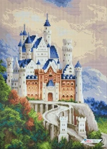Castle Bead Embroidery Scheme on Canvas DIY Stamped Printed Pattern zpp-025 - Picture 1 of 5