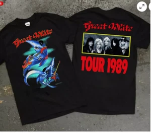 Camiseta Great White Band Tour Event, Camiseta De Colección 1989 Great White Hard Rock Band - Imagen 1 de 1