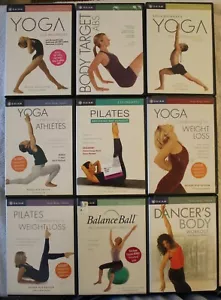 9 Gaiam workout DVD lot yoga pilates mat Rodney Yee dancer's body athletes abs - Foto 1 di 10