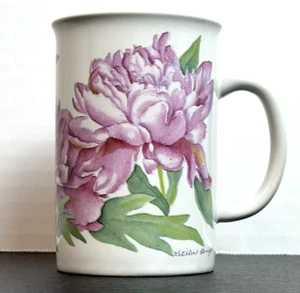 Coffee Mug Potpourri Press Peonies 1991 Floral Coffee Mug Signed - Picture 1 of 16