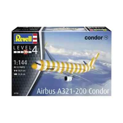 REVELL 1:144 KIT AEREO AIRBUS A321 - 200 CONDOR LUNGHEZZA 30,9 CM      ART 03788 - Immagine 1 di 2