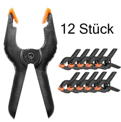 HAMADO 12 Stück Klemmen – Federzwingen Leimklemmen für Basteln, Handwerk & DIY Projekte