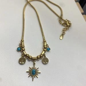 Kopen Australia | Gold Plated Charm Necklace Starburst Tree of Life Sunburst New - Picture 1 of 6