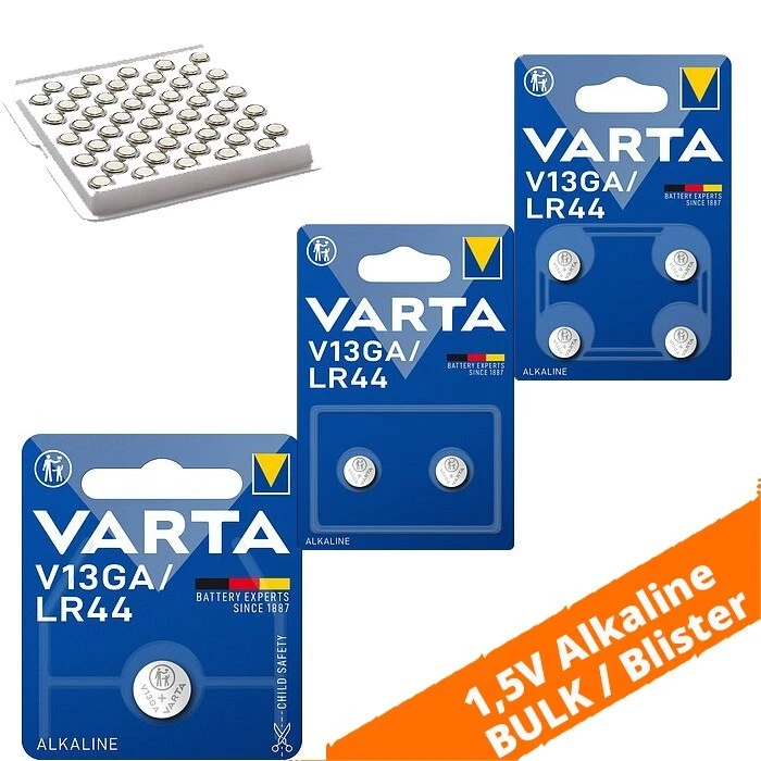 Varta V13GA AG13 LR44 LR154 1.5V Knopfzelle 1,5 V Batterie lose / Blister 1- 100 - Bild 1 von 1