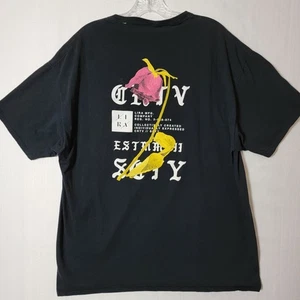 Lira Mens Graphic T-Shirt Size XL Dead Rose Design Black Skater Surf Shirt - Picture 1 of 9