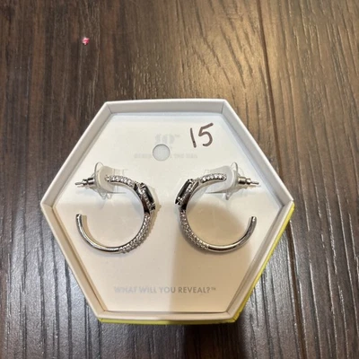 bomb Party 2025 Og Earrings Threaded Fire Black Onyx Hoops Rhodium Plating - Image 1 of 4