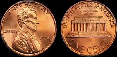 1974 Lincoln Cent PCGS MS67 RED - Image 1 of 3