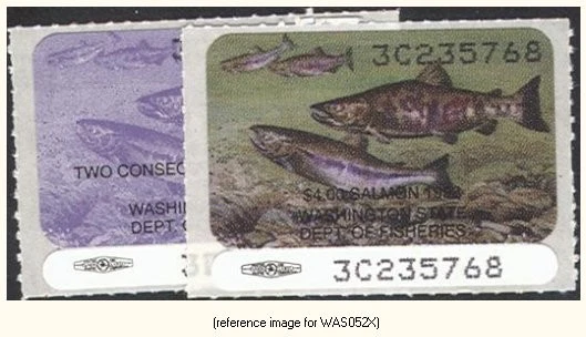 HALFPRICEFISH Washington Salmon Stamp Cplt. Set 1993 $3Res,2Day - Image 1 of 1
