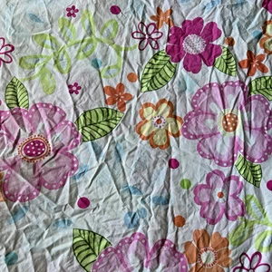 Pottery Barn Twin Duvet "Hibiscus" Cotton Floral Pink Girls Cotton Bedspread - Picture 1 of 6