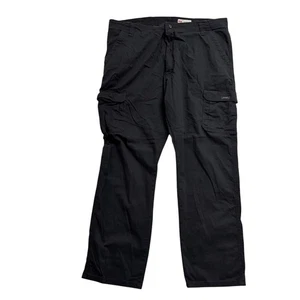 Wrangler Cargo Trousers W42 L32 Mens Black Relaxed Straight Fit Stretch Pant (E) - Picture 1 of 6