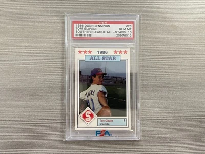 1986 Donn Jennings Tom Glavine Souther Leauge All Stars PSA 10 Greenville Braves - Image 1 of 2