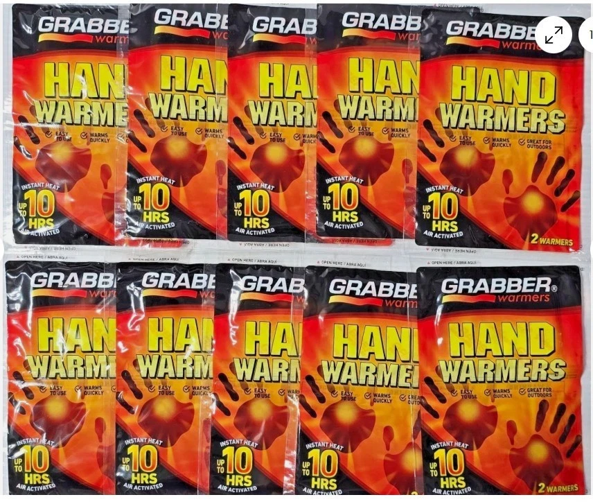 (Paquete 10) Calentadores Grabber 10 horas Calentadores de manos - 20 Grabber 10 pares - EXP 2027 Foto 1 de 1