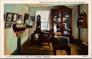 Postal c1940 Brooklyn, Michigan "Barbería, WALKER TAVERN, Irish Hills" - Imagen 1 de 2