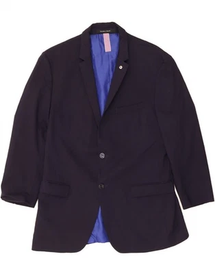 ZARA Mens 2 Button Blazer Jacket EU 54 XL Navy Blue Polyester KC04 - Image 1 of 3