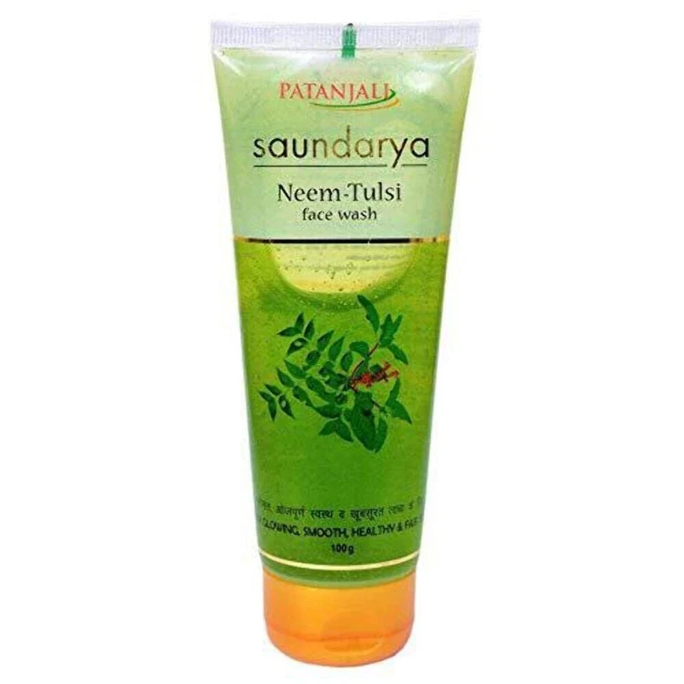 Patanjali HERBAL Saundarya Aloe Vera Neem Tulsi Jabón Facial para Espinillas de Acné-100gm Foto 1 de 4