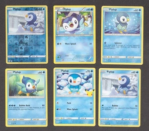 Piplup Pokemon Card Collection Set of 6 English Cards Cute Water Type Vintage - Picture 1 of 1