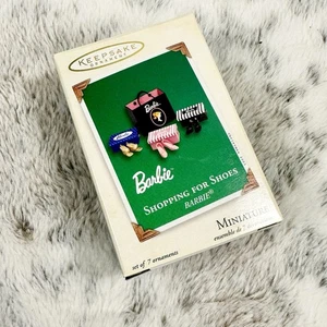 Hallmark Barbie Keepsake Ornaments Shopping for Shoes 7pc Set Miniature NIB - Picture 1 of 3