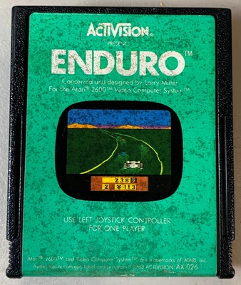 Cartucho de videojuego de enduro Atari 2600 1983 probado funciona de colección solo AX026 Foto 1 de 4