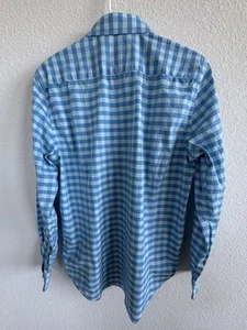 Report Collection Shirt Mens Small Blue Plaid Long Sleeve Button Down - Picture 1 of 6