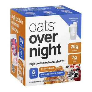 Oats Overnight High Protein Haferflocken Shake Variety Pack, 8 Stück - Bild 1 von 7