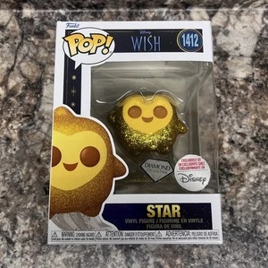 Funko Pop Disney Wish Star Diamond Collection Glitter Disney Store #1412 DAMAGED - Picture 1 of 12