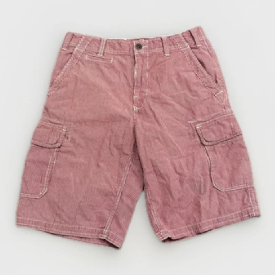 Vintage Express Cargo Shorts Mens 30 Red Pinstripe Retro - Image 1 of 4
