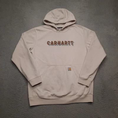 Sudadera con Capucha Carhartt Hombres Grande Rain Defender Off White Sudadera Polar Suelta 105944 Foto 1 de 4