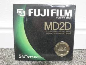 Disquetes de doble cara Fuji Film MD2D 5 1/4" 10 piezas ¡NUEVOS! - Imagen 1 de 4