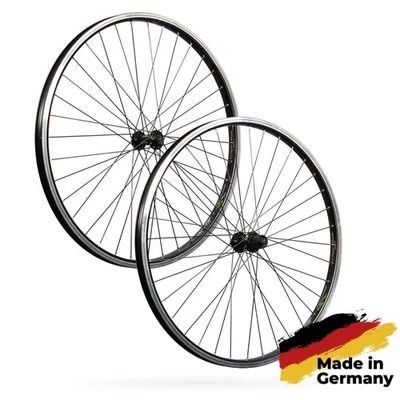 28 Zoll Fahrrad Laufradsatz Exal 25 Shimano Deore HB-T610 7-11 V-Brake schwarz  - Bild 1 von 4
