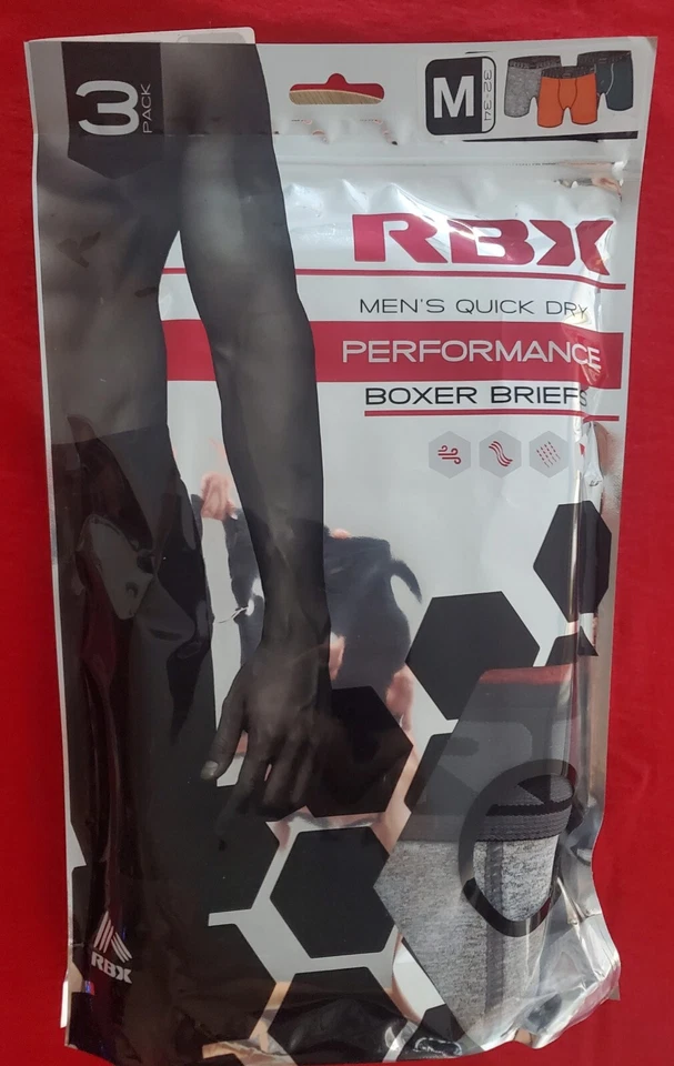 RBX Men's Quick Dray Sports Performance Boxer Briefs (3 pack) - Image 1 of 4