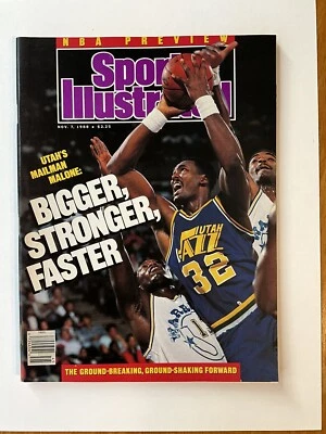 Sports Illustrated Karl Malone 1st Cover Nov 7, 1988 Label Removed PRESSED - Image 1 of 2