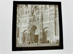ROUEN, CATHEDRAL, France - Original Magic Lantern 3.25 Inch SLIDE - Picture 1 of 1