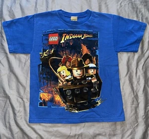 LEGO Indiana Jones Temple of Doom blue t-shirt Kids Youth S Mad Engine Lucasfilm - Picture 1 of 5