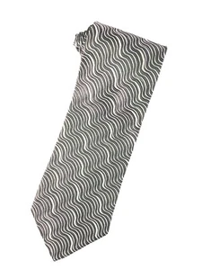 Claiborne NWOT Black and Gold Ripple Men's Silk Tie - Picture 1 of 3