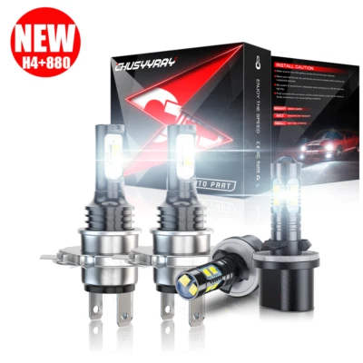 Para Hyundai Santa Fe 2002-2006 Combo 9003 H4 880 LED Faro antiniebla 4 bombillas Foto 1 de 4