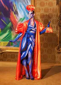 MOSCHINO COUTURE!- NWT 2022 Crepe Painted Print Dress, Size 6 - Picture 1 of 6