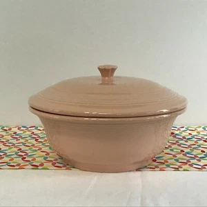 Fiestaware Apricot Covered Casserole Fiesta Retired Original Style Bakeware - Picture 1 of 7