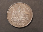 1912 Scarce V/F 6 Pearls One Shilling George V Silver Pre Decimal Australia Coin