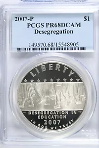 2007 P Desegregation-Little Rock HS-PCGS PR68DCAM Modern Commem Silver Dollar - Picture 1 of 2