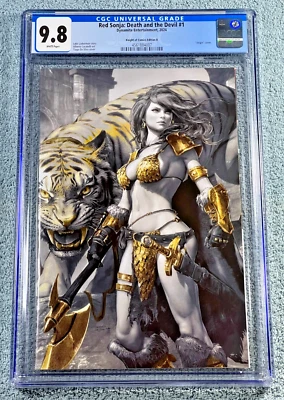 Red Sonja Death Devil #1 CGC 9.8 Tiago Da Silva Virgen DORADO Variante 135/200 Certificado de Autenticidad Foto 1 de 3