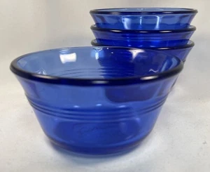4x PYREX 3 Ringed Cobalt Blue Ramekin Custard Cups - #463, 6 ounce / 175mL - Picture 1 of 6