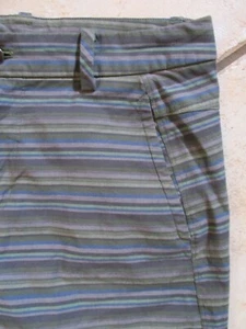 Lululemon blue gray stripe cotton stretch twill modern flat front golf shorts 34 - Picture 1 of 5