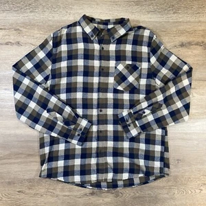 Boston Traders Shirt Men's Large Flannel Plaid Blue White Long Sleeve - Picture 1 of 14